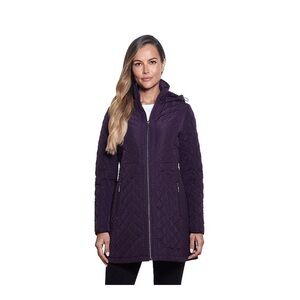 NWT Gallery Women's Deep Purple Quilted Puffer Coat